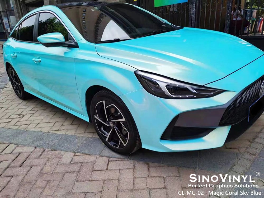 CL-MC-02 Magic Coral Apple Green Full Vehicle Wrap for MORRIS GARAGES