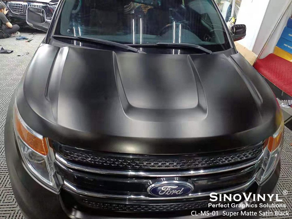 CL-MS-01 Super Matte Satin Black Vehicle Wraps for FORD