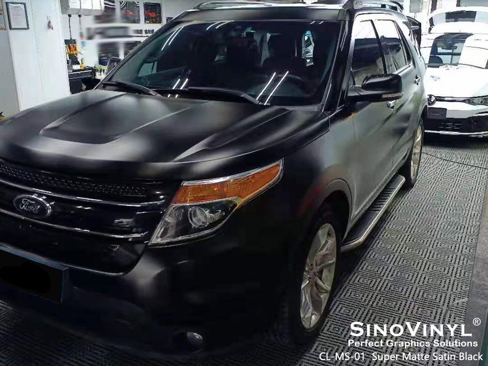 CL-MS-01 Super Matte Satin Black Vehicle Wraps for FORD