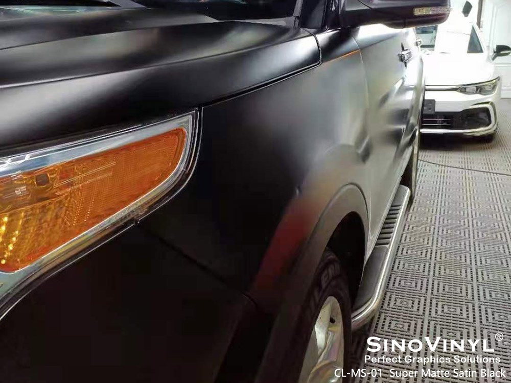 CL-MS-01 Super Matte Satin Black Vehicle Wraps for FORD