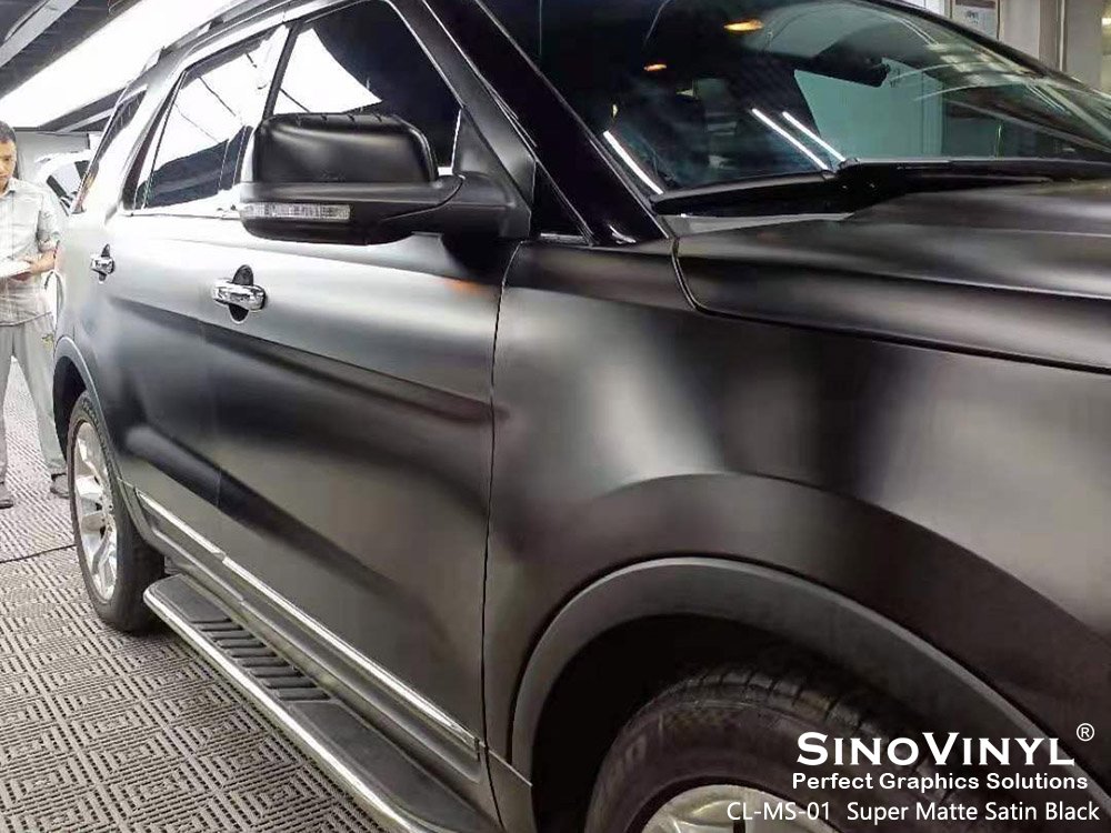 CL-MS-01 Super Matte Satin Black Vehicle Wraps for FORD