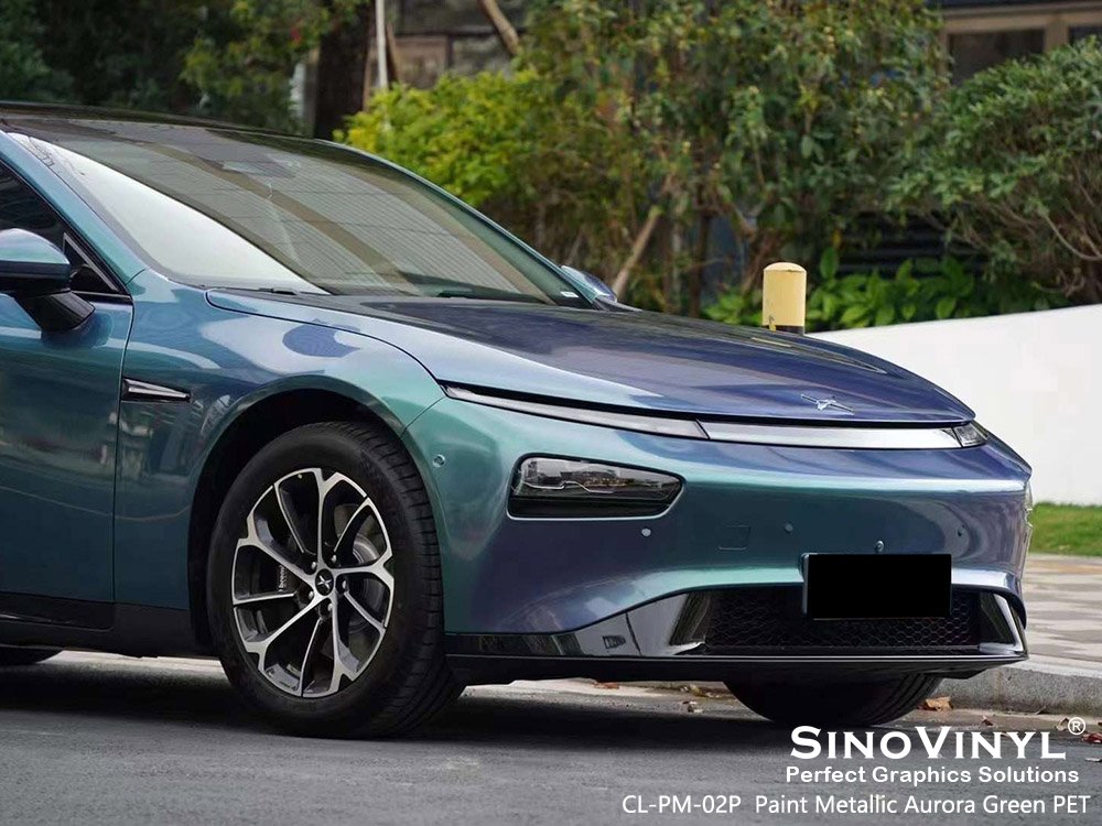 CL-PM-02P Paint Metallic Aurora Green PET Vinyl Wrap My Car for XPENG