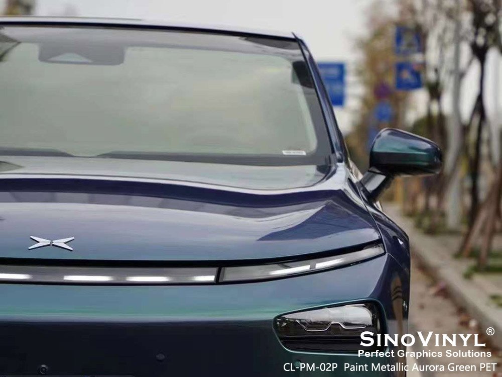 CL-PM-02P Paint Metallic Aurora Green PET Vinyl Wrap My Car for XPENG