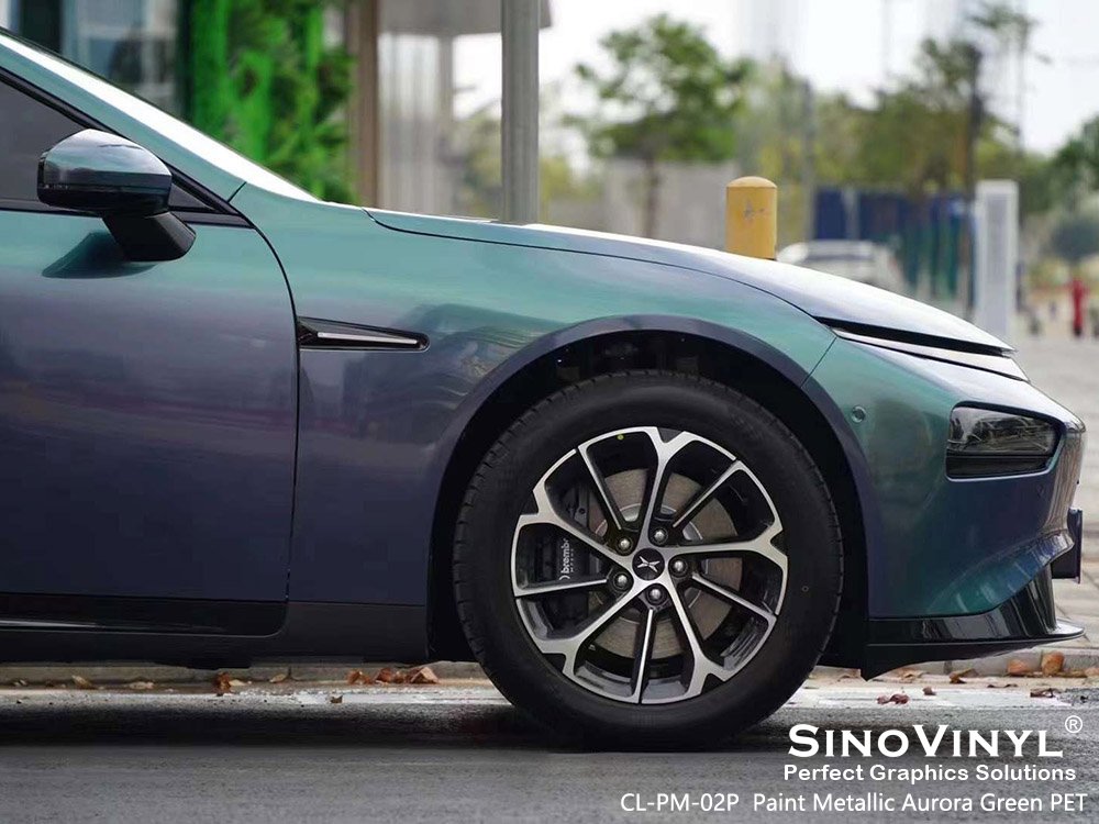 CL-PM-02P Paint Metallic Aurora Green PET Vinyl Wrap My Car for XPENG
