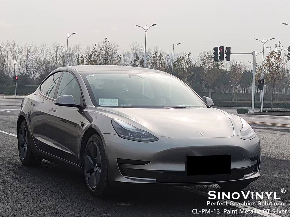 CL-PM-13 Paint Metallic GT Silver Vinyl Material Suppliers for TESLA