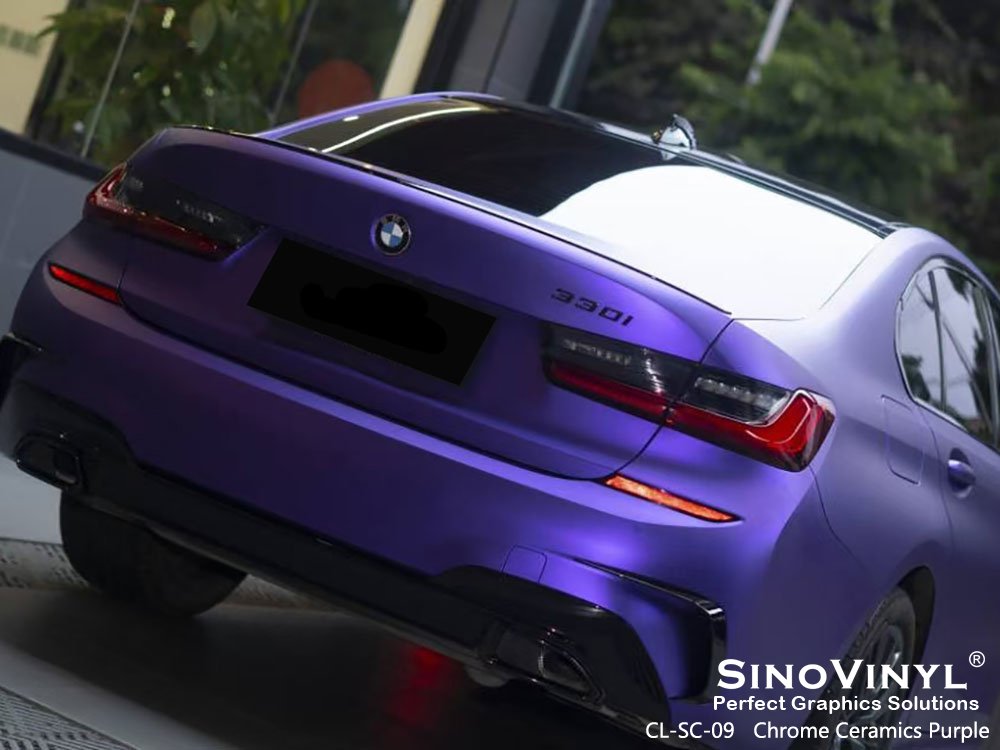 CL-SC-09 Chrome Ceramics Purple Full Wrap Vinyl for BMW