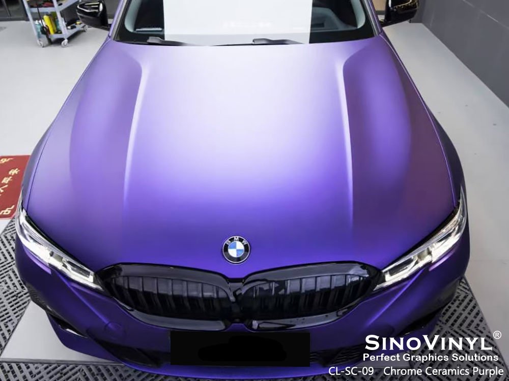 CL-SC-09 Chrome Ceramics Purple Full Wrap Vinyl for BMW