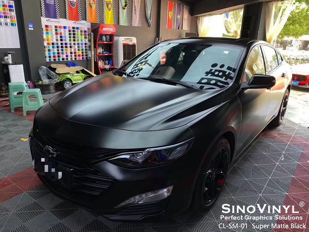 CL-SM-01 Super Matte Black Car Vinyl Wrap Store for CHEVROLET