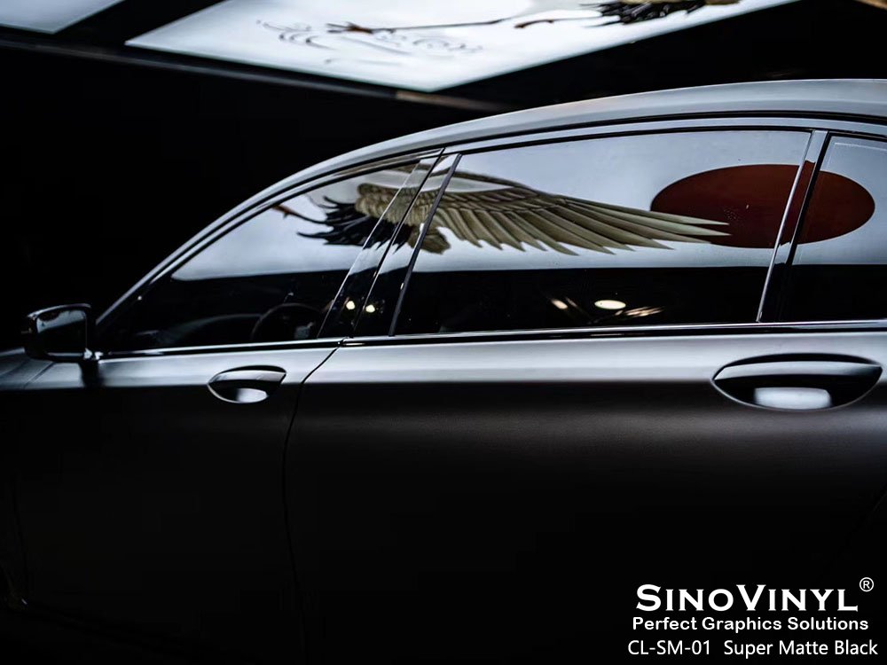 CL-SM-01 Super Matte Black Car Full Wrap Vinyl for BMW