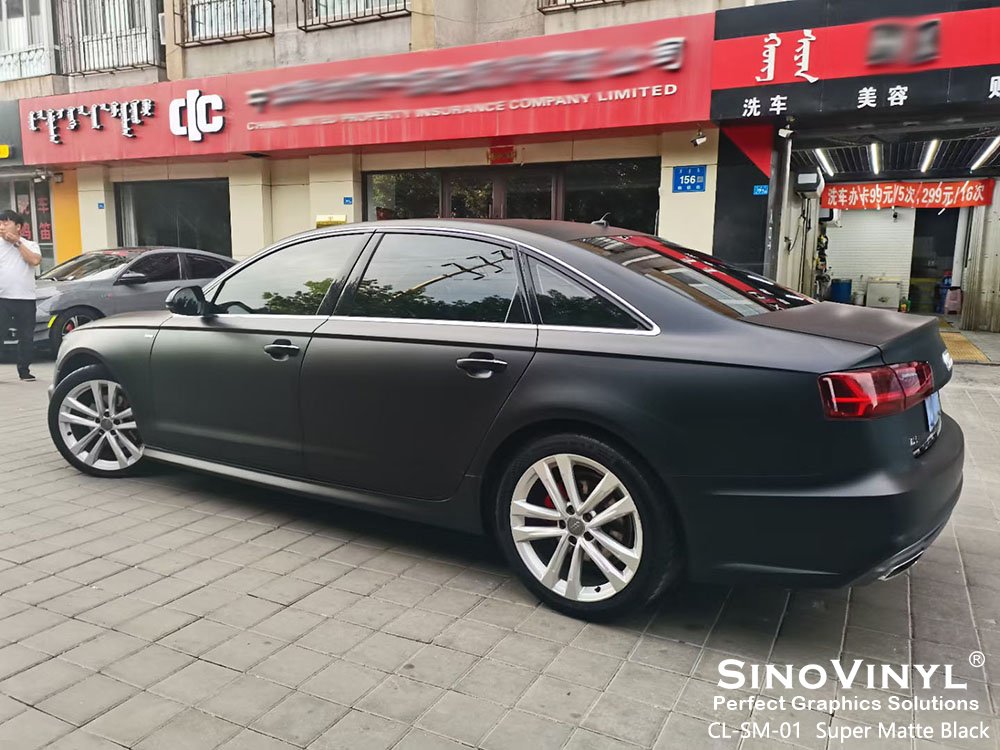 CL-SM-01 Super Matte Black Vehicle Wrapping for AUDI