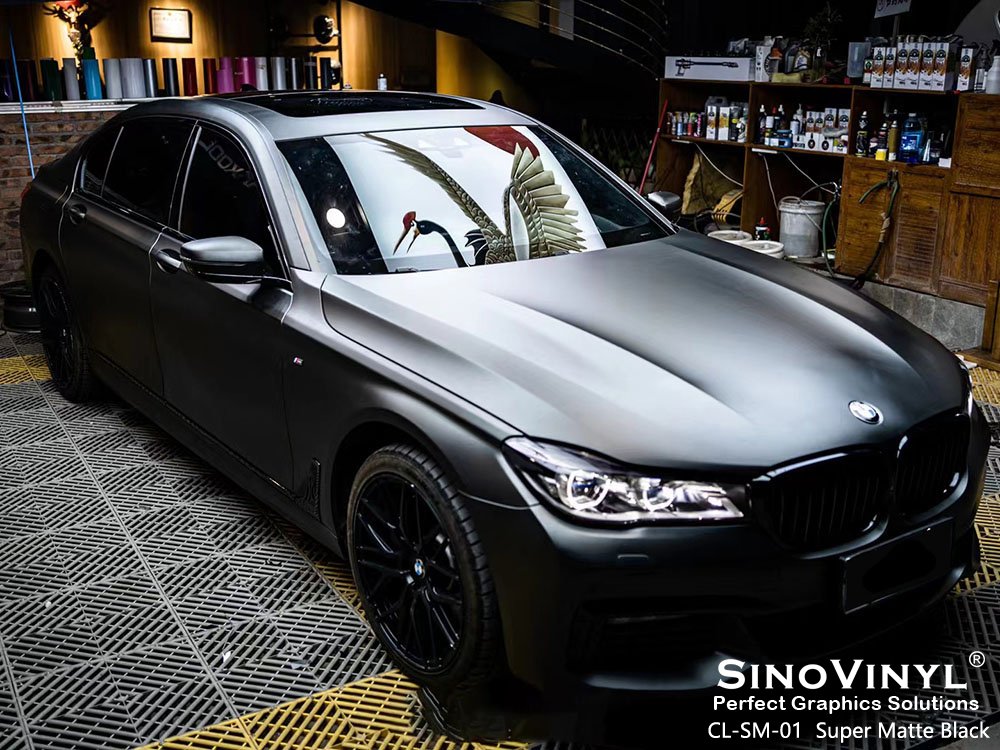 CL-SM-01 Super Matte Black Car Full Wrap Vinyl for BMW