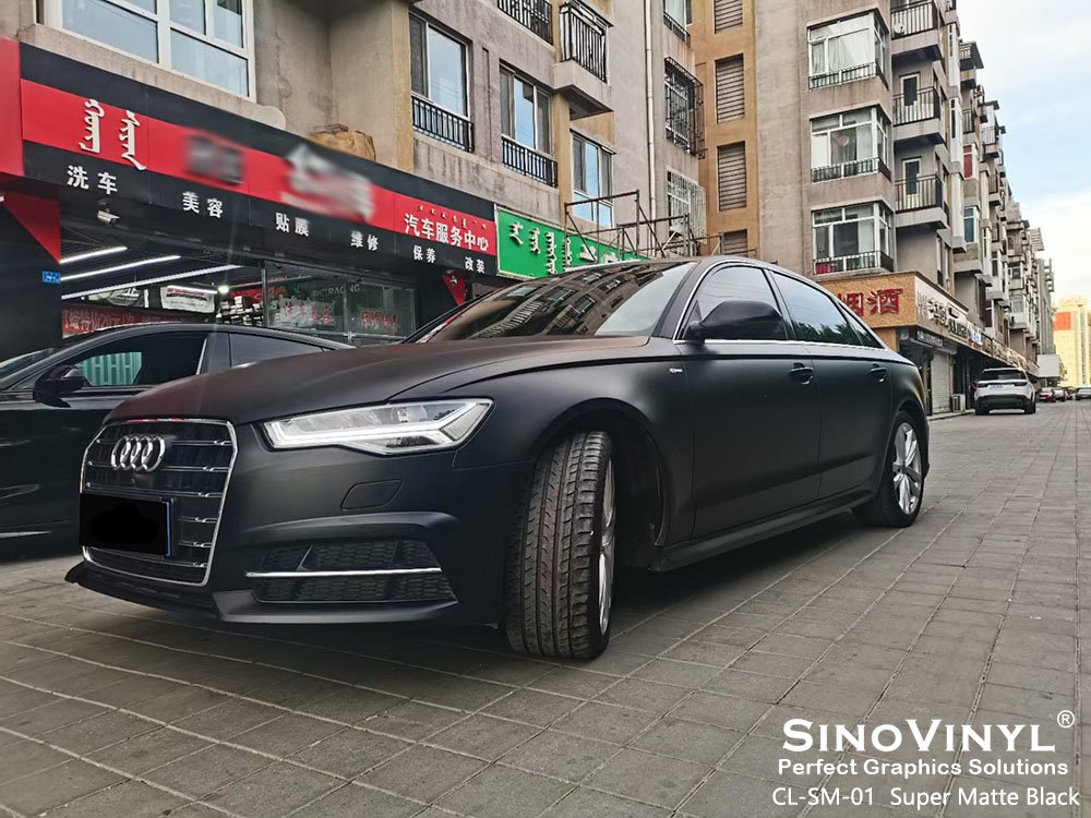 CL-SM-01 Super Matte Black Vehicle Wrapping for AUDI