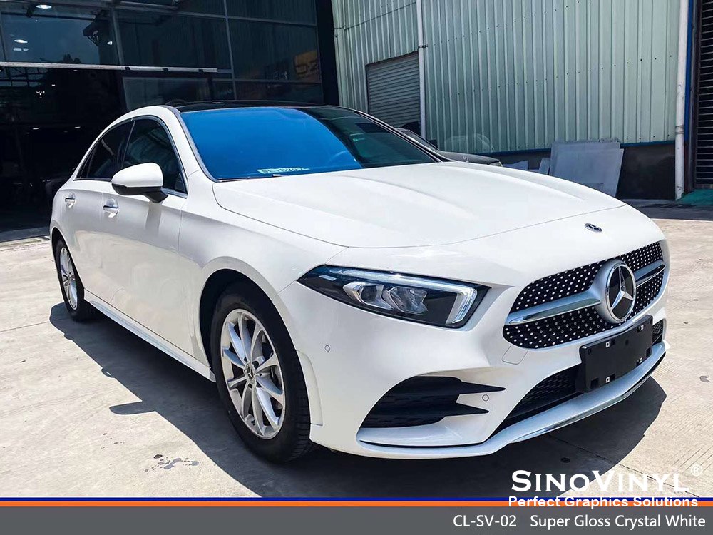 CL-SV-02 Super Gloss Crystal White Car Wrapping for Sale for MERCEDES-BENZ