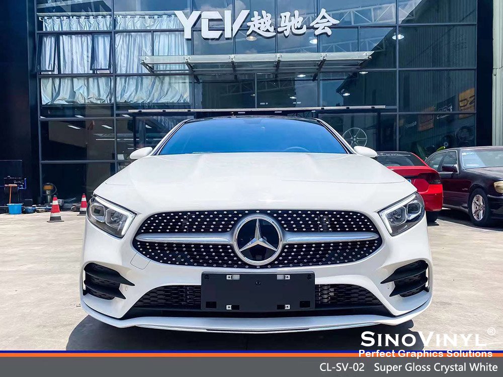CL-SV-02 Super Gloss Crystal White Car Wrapping for Sale for MERCEDES-BENZ
