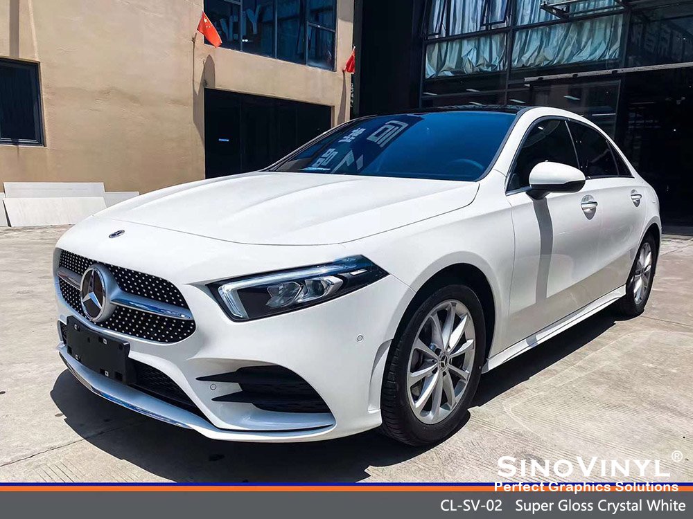 CL-SV-02 Super Gloss Crystal White Car Wrapping for Sale for MERCEDES-BENZ