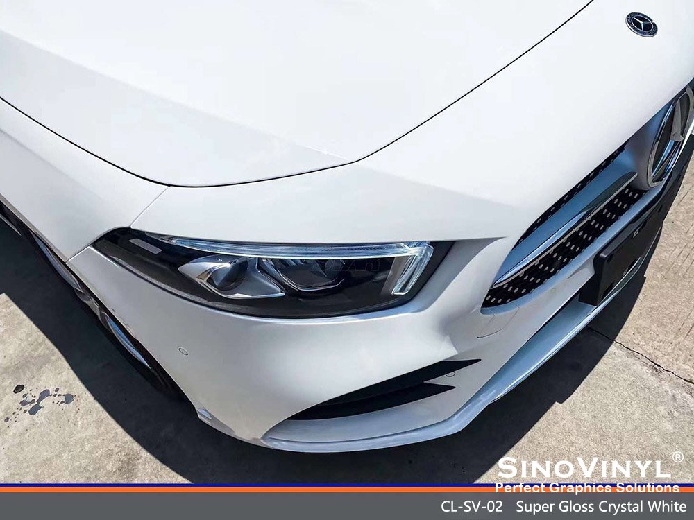 CL-SV-02 Super Gloss Crystal White Car Wrapping for Sale for MERCEDES-BENZ