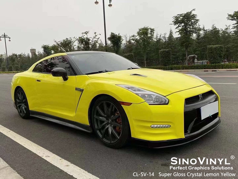 Cl-sv-14 Super Gloss Crystal Lemon Yellow Vehicle Wraps For Gtr - Sino 