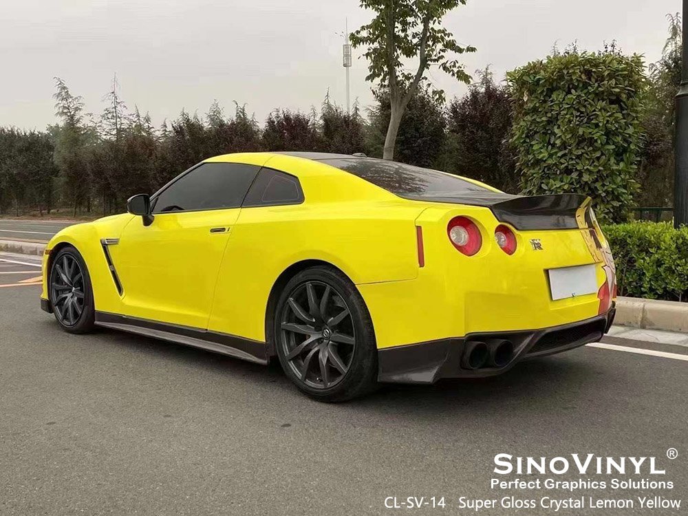 CL-SV-14 Super Gloss Crystal Lemon Yellow Vehicle Wraps for GTR