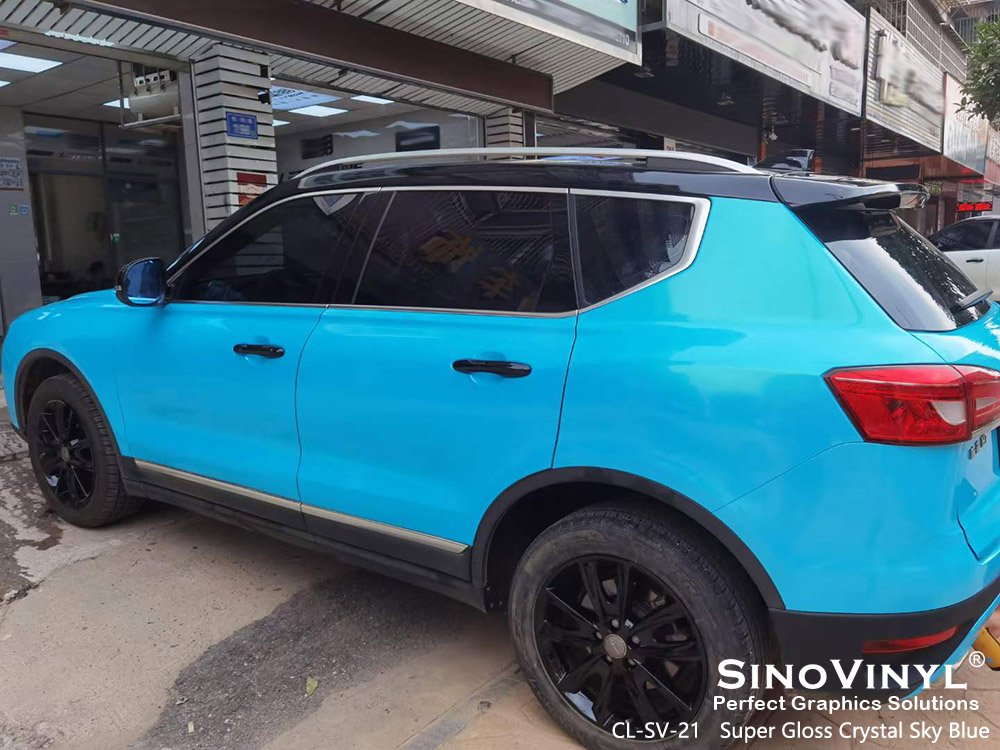 CL-SV-21 Super Gloss Crystal Sky Blue Car Wrap Supplies for HAVAL