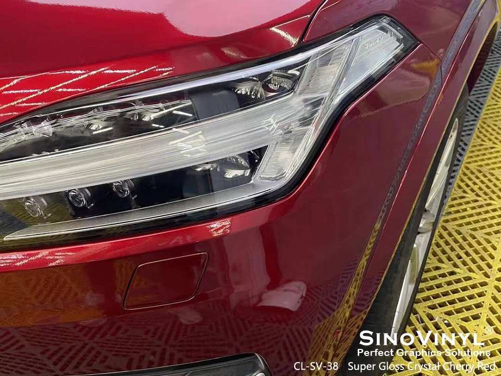 CL-SV-38 Super Gloss Crystal Cherry Red Vinyl Shop Online for VOLVO