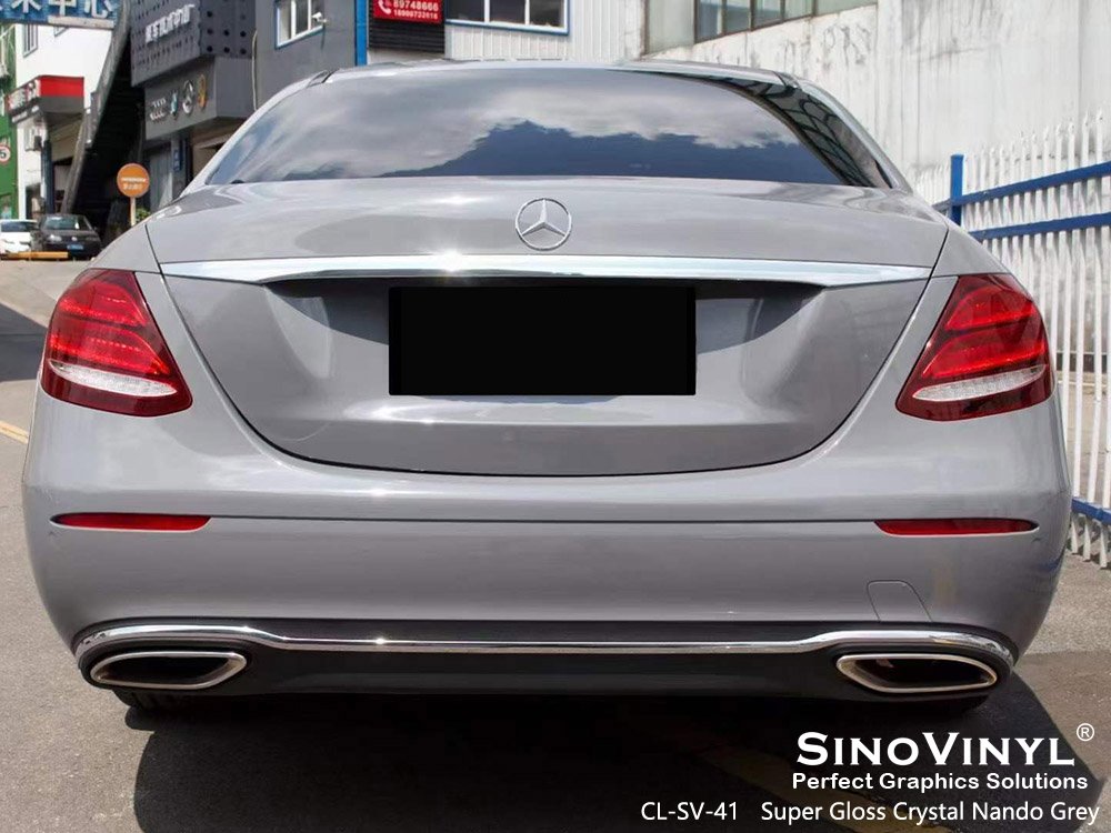 CL-SV-41 Super Gloss Crystal Nando Grey Auto Wrap for MERCEDES-BENZ
