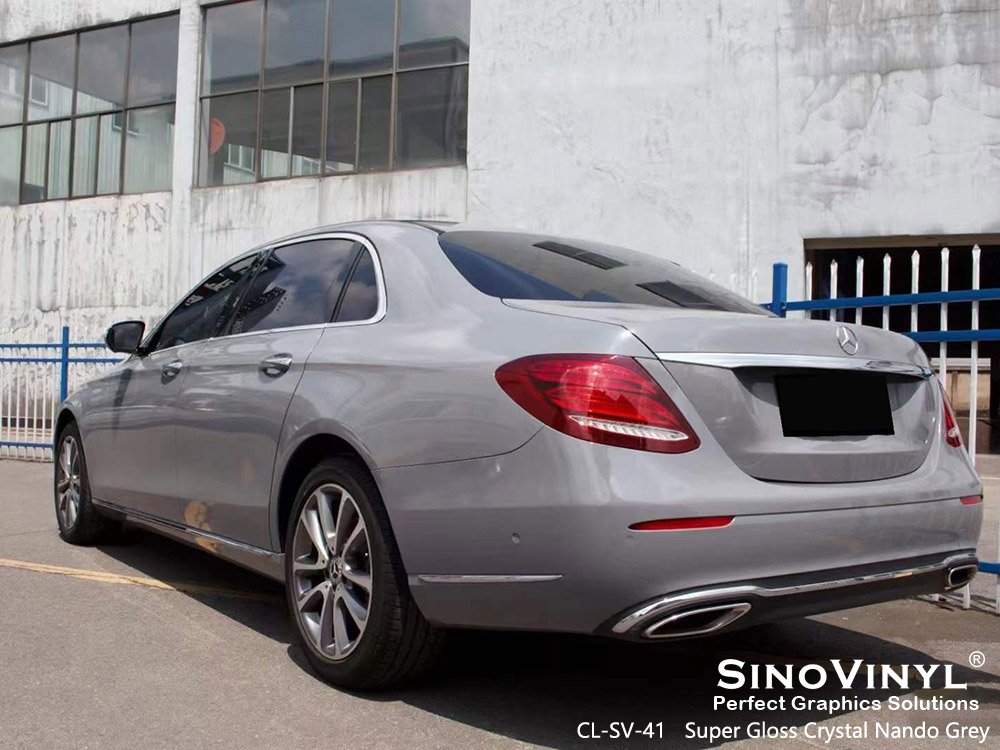 CL-SV-41 Super Gloss Crystal Nando Grey Auto Wrap for MERCEDES-BENZ