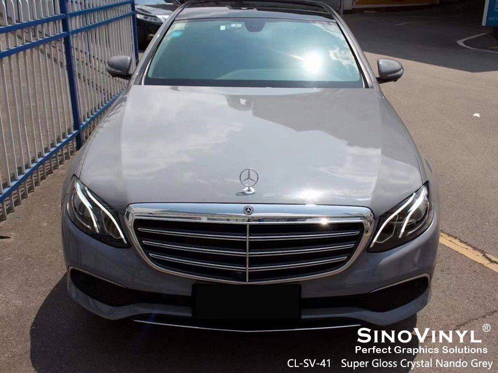 CL-SV-41 Super Gloss Crystal Nando Grey Auto Wrap for MERCEDES-BENZ