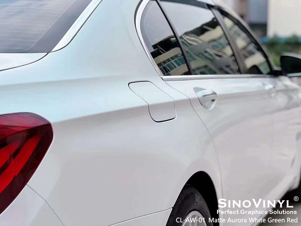 CL-AW-01 Matte Aurora White Green Red Mobile Vinyl Wrap for BMW