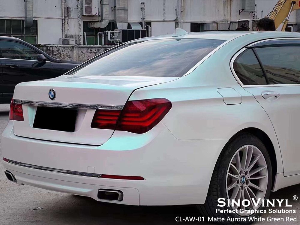 CL-AW-01 Matte Aurora White Green Red Mobile Vinyl Wrap for BMW