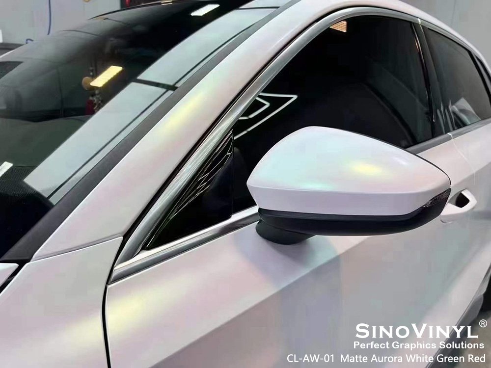 CL-AW-01 Matte Aurora White Green Red Vinyl Body Wrap for AUDI