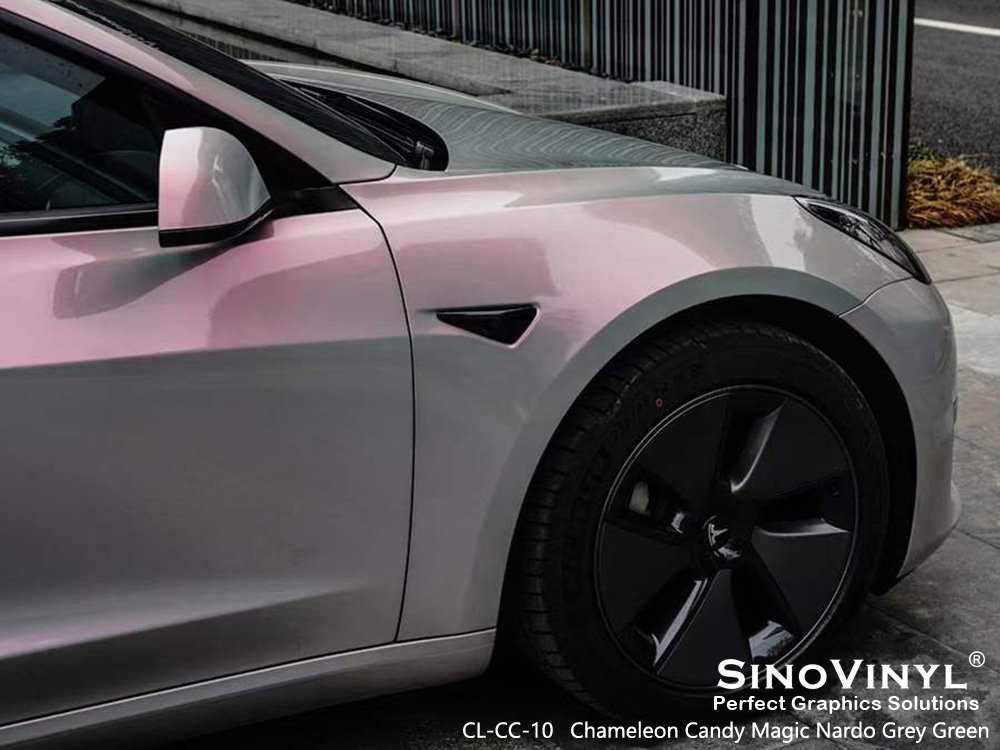 CL-CC-10 Chameleon Candy Magic Nardo Grey Green Vinyl Wrap Manufacturers for TESLA