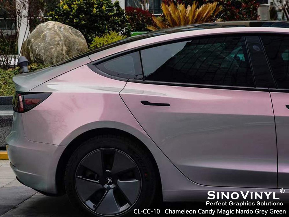 CL-CC-10 Chameleon Candy Magic Nardo Grey Green Vinyl Wrap Manufacturers for TESLA