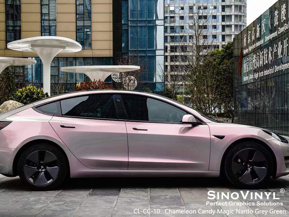 CL-CC-10 Chameleon Candy Magic Nardo Grey Green Vinyl Wrap Manufacturers for TESLA