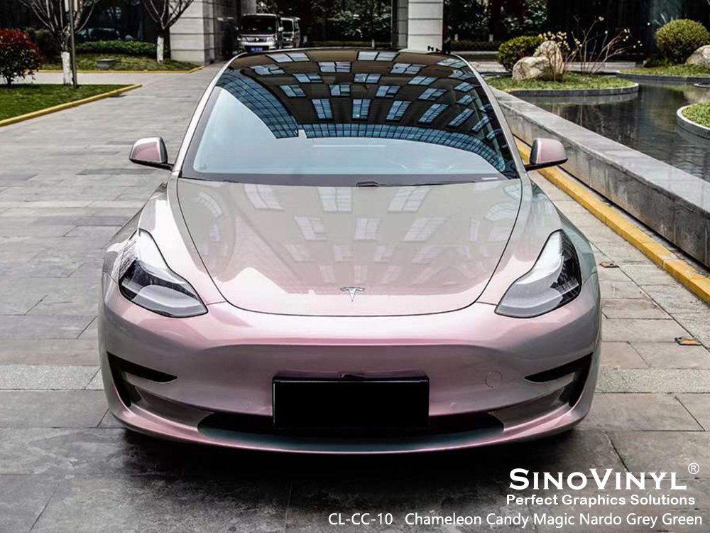 CL-CC-10 Chameleon Candy Magic Nardo Grey Green Vinyl Wrap Manufacturers for TESLA