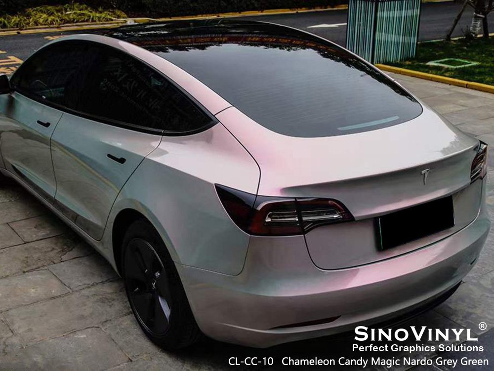 CL-CC-10 Chameleon Candy Magic Nardo Grey Green Vinyl Wrap Manufacturers for TESLA