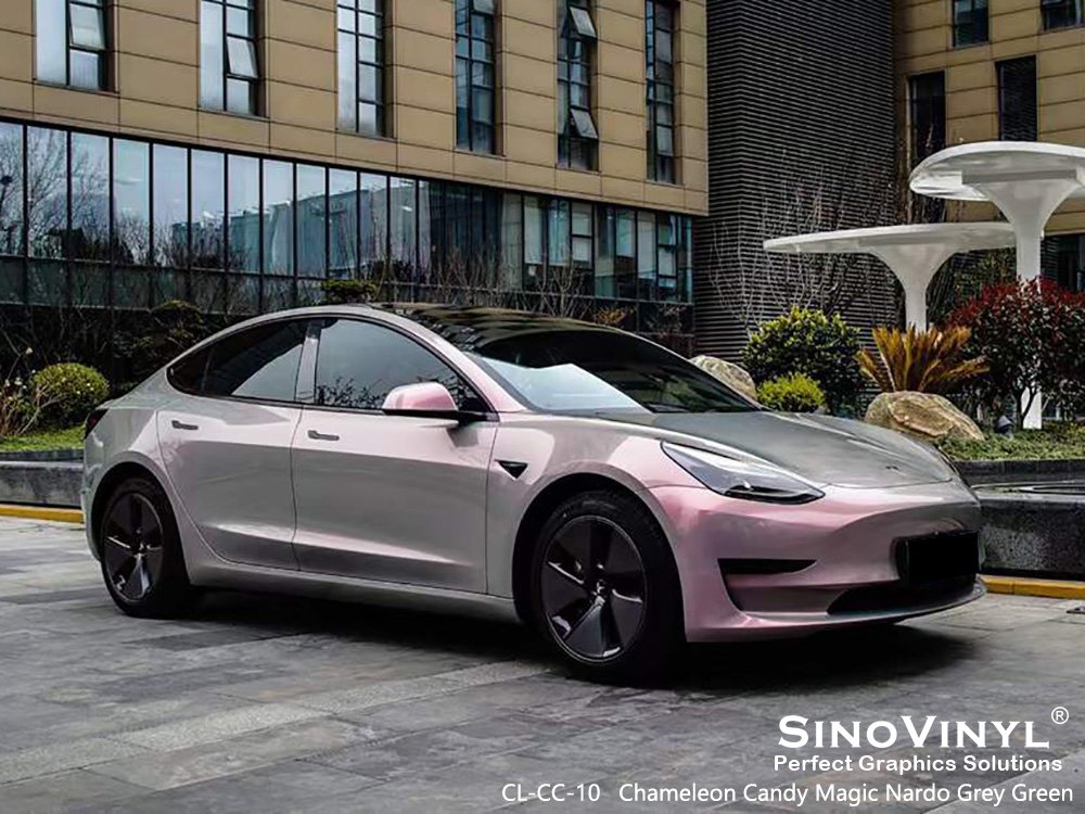 CL-CC-10 Chameleon Candy Magic Nardo Grey Green Vinyl Wrap Manufacturers for TESLA