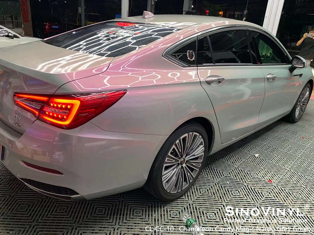 CL-CC-10 Chameleon Candy Magic Nardo Grey Green Vinyl Wrap Rolls for HONGQI