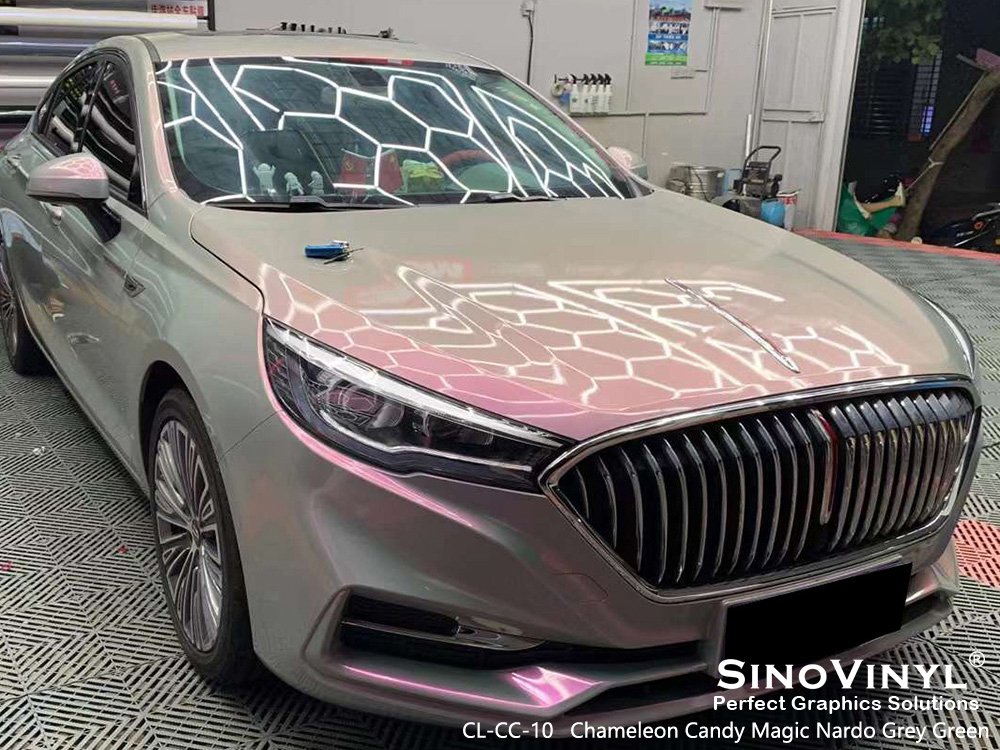 CL-CC-10 Chameleon Candy Magic Nardo Grey Green Vinyl Wrap Rolls for HONGQI