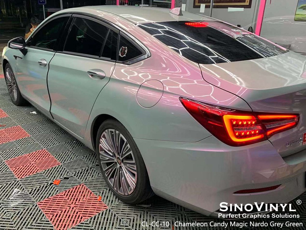 CL-CC-10 Chameleon Candy Magic Nardo Grey Green Vinyl Wrap Rolls for HONGQI