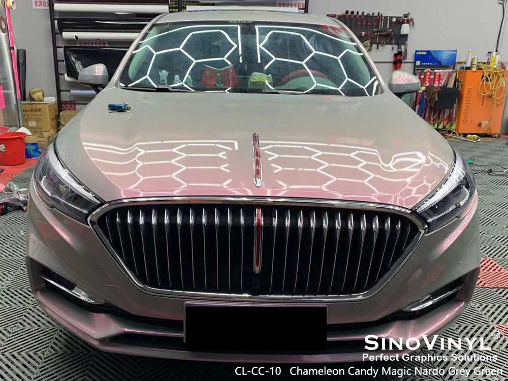 CL-CC-10 Chameleon Candy Magic Nardo Grey Green Vinyl Wrap Rolls for HONGQI