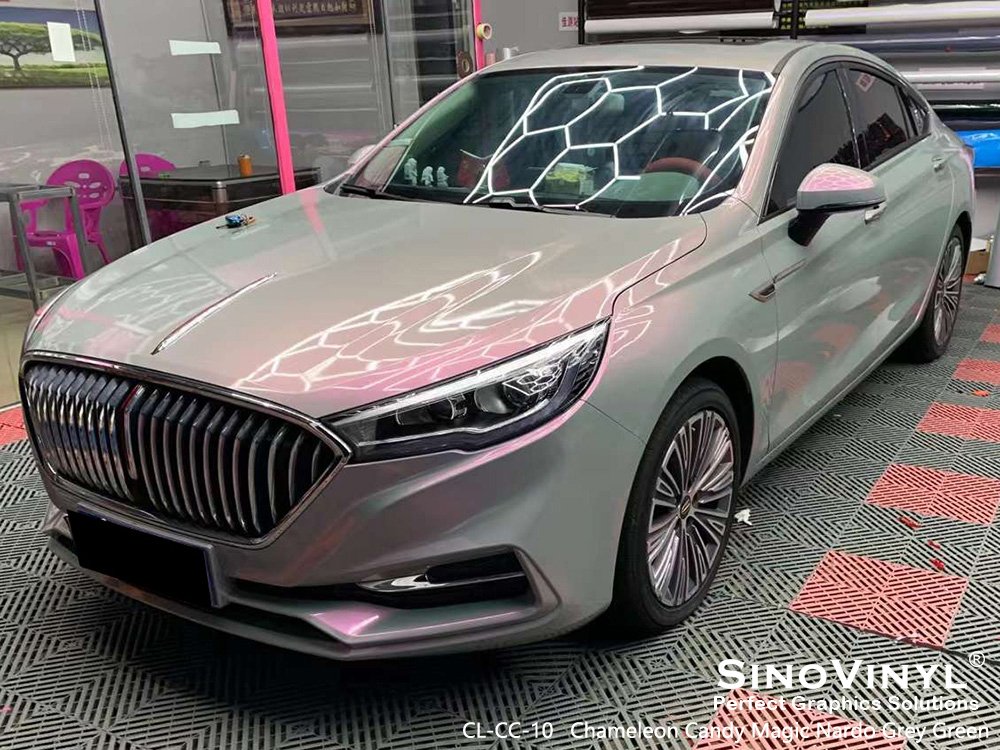 CL-CC-10 Chameleon Candy Magic Nardo Grey Green Vinyl Wrap Rolls for HONGQI