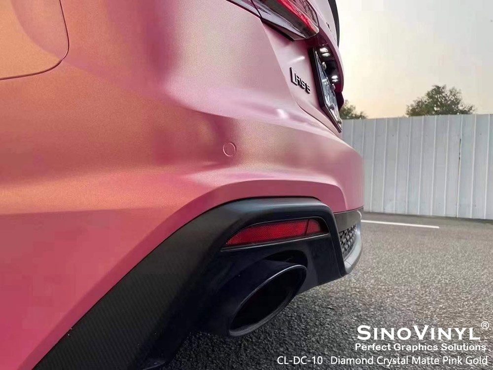 CL-DC-10 Diamond Crystal Matte Pink Gold Cast Vinyl Wrap for AUDI