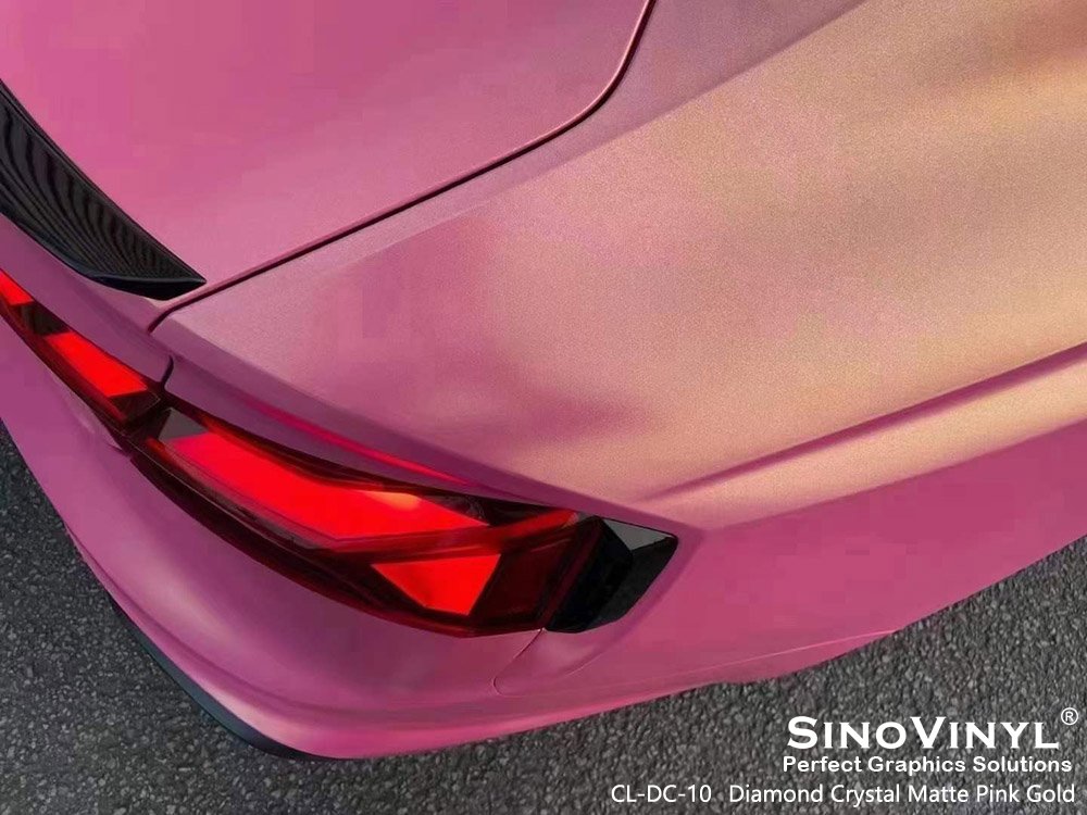 CL-DC-10 Diamond Crystal Matte Pink Gold Cast Vinyl Wrap for AUDI