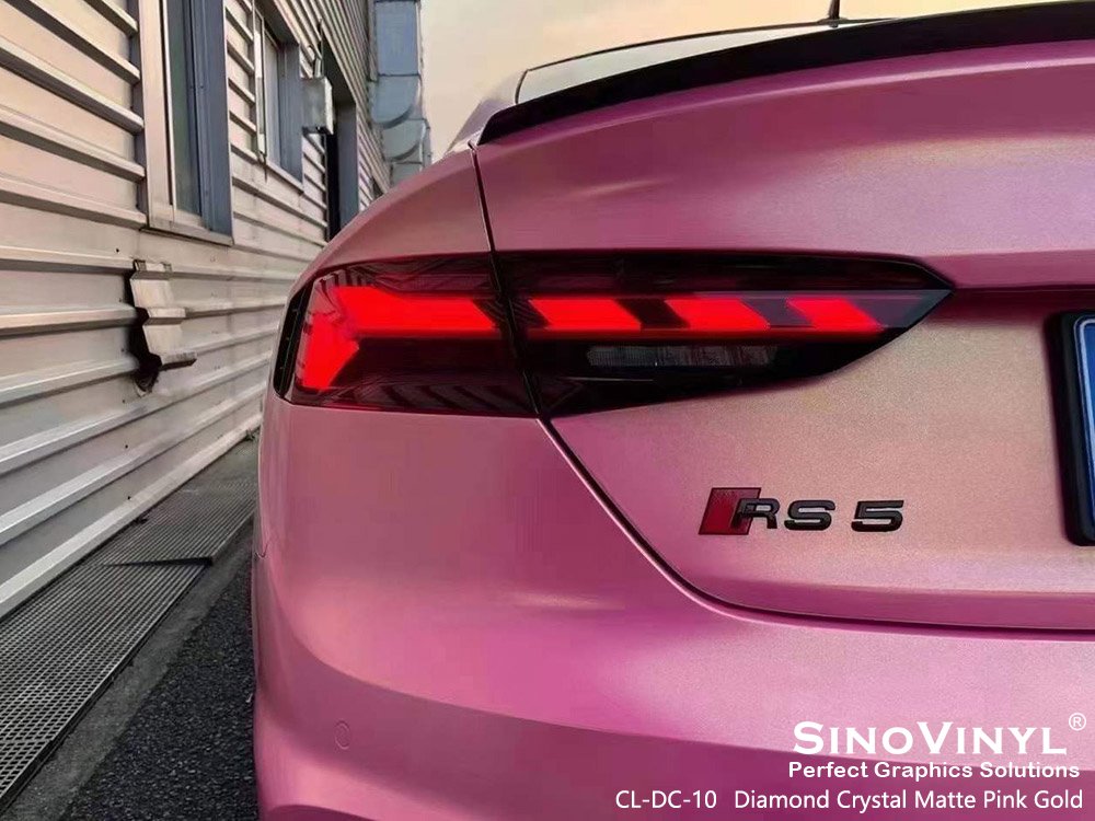 CL-DC-10 Diamond Crystal Matte Pink Gold Cast Vinyl Wrap for AUDI