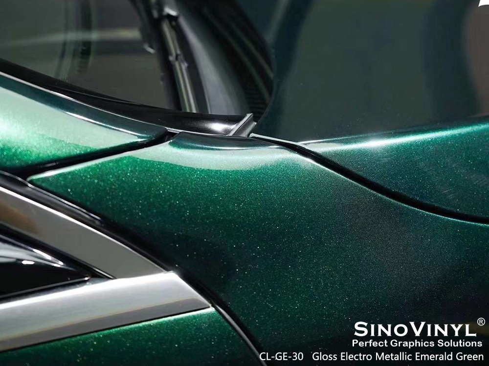 CL-GE-30 Gloss Electro Metallic Emerald Green Car Wrap Material for MERCEDES-BENZ
