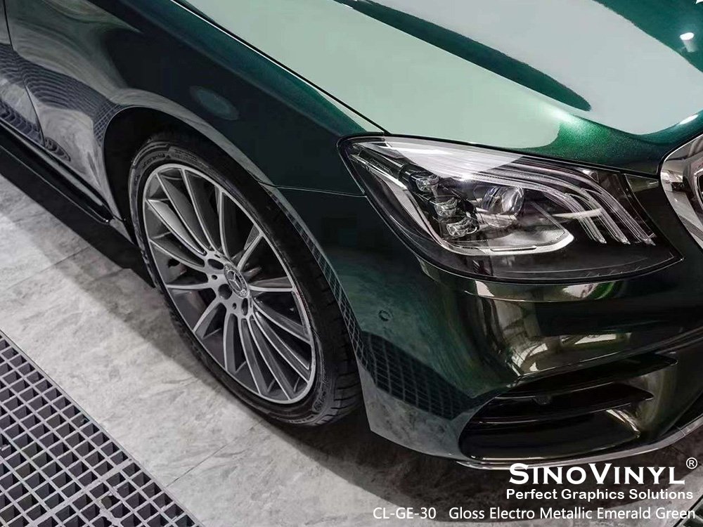 CL-GE-30 Gloss Electro Metallic Emerald Green Car Wrap Material for MERCEDES-BENZ