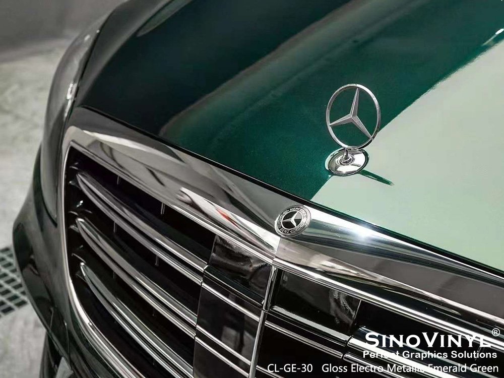 CL-GE-30 Gloss Electro Metallic Emerald Green Car Wrap Material for MERCEDES-BENZ