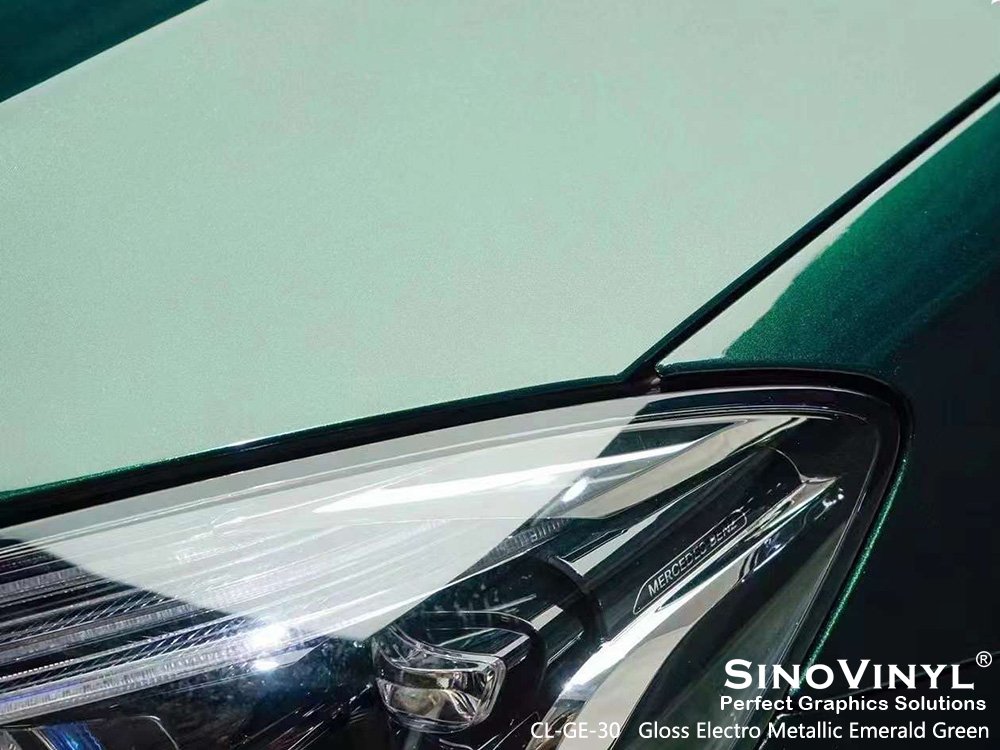 CL-GE-30 Gloss Electro Metallic Emerald Green Car Wrap Material for MERCEDES-BENZ