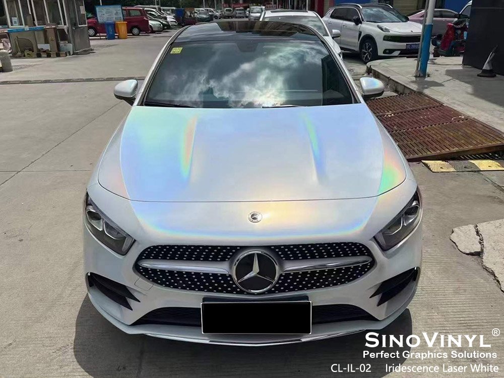 CL-IL-02 Iridescence Laser White Car Wrappings for MERCEDES-BENZ