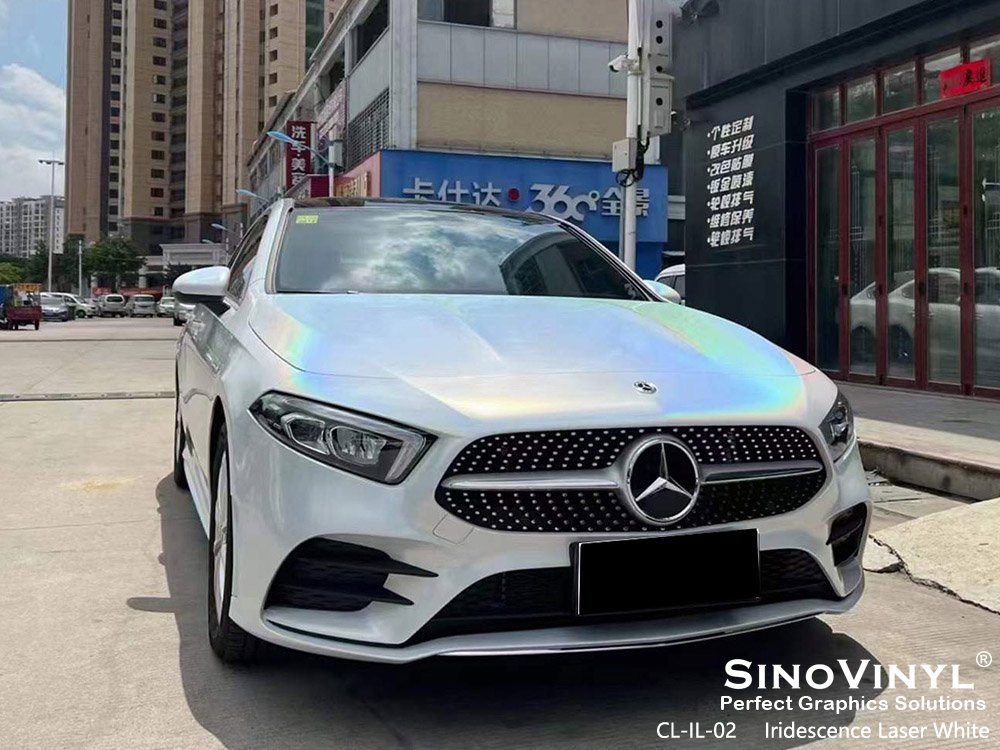 CL-IL-02 Iridescence Laser White Car Wrappings for MERCEDES-BENZ